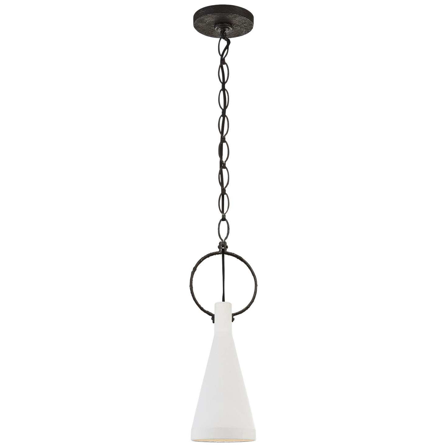 Limoges Small Pendant in Natural Rust with Plaster White Shade