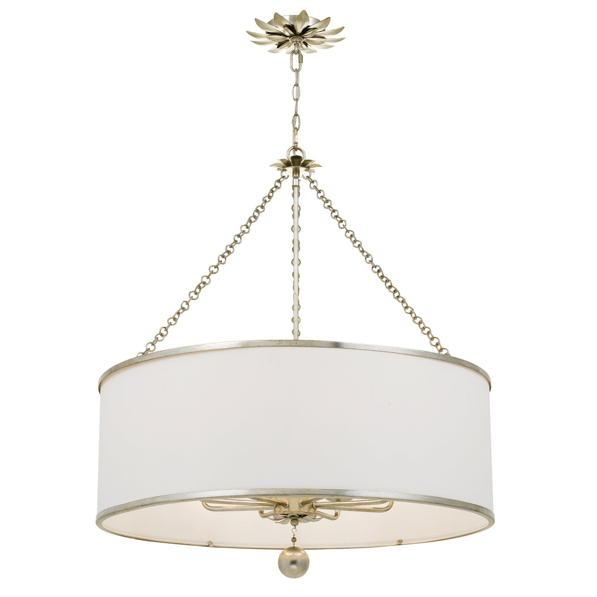 Lustre à huit lumières Broche en argent antique