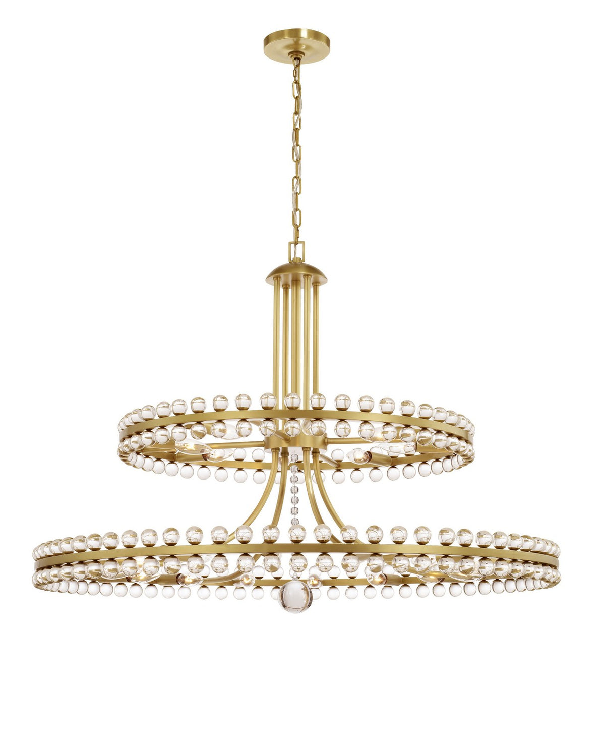 Clover 24 Light Chandelier in Aged Brass