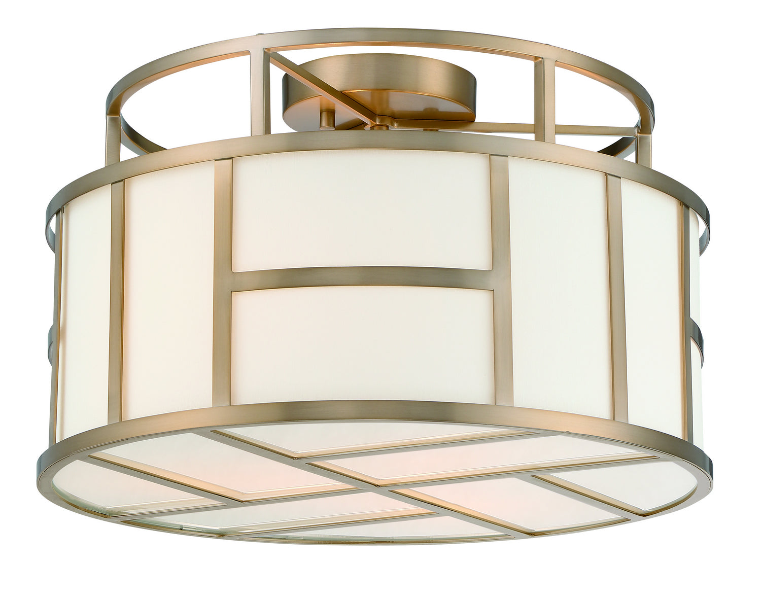 Danielson Three Light Semi Flush Mount in Vibrant Gold