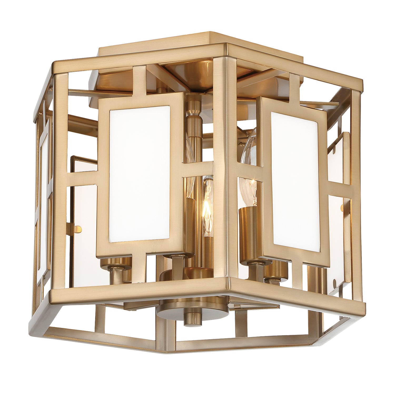 Hillcrest Six Light Semi Flush Mount in Vibrant Gold