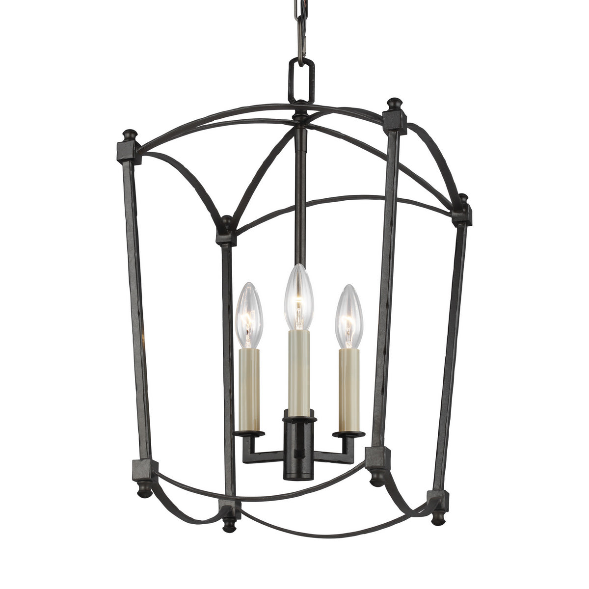 Thayer Three Light Lantern in Smith Steel
