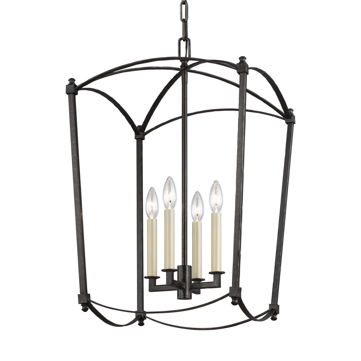 Thayer Four Light Lantern in Smith Steel