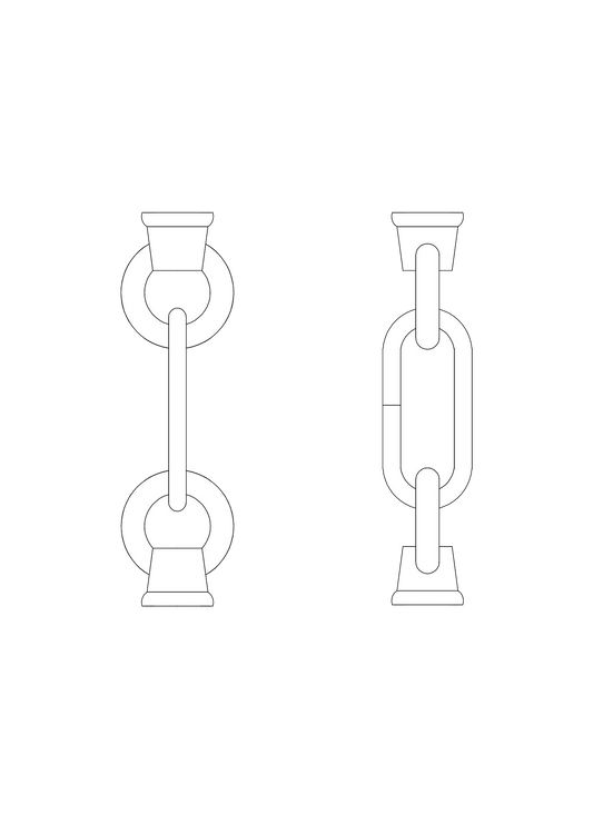 Maillon de chaîne et boucle de remplacement en laiton satiné