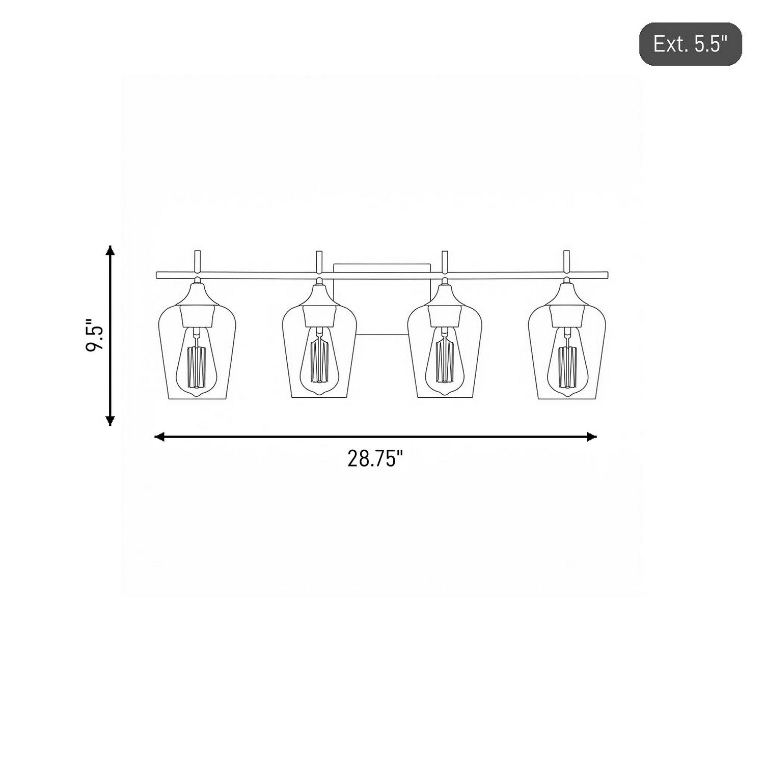 Octave Four Light Bath Bar