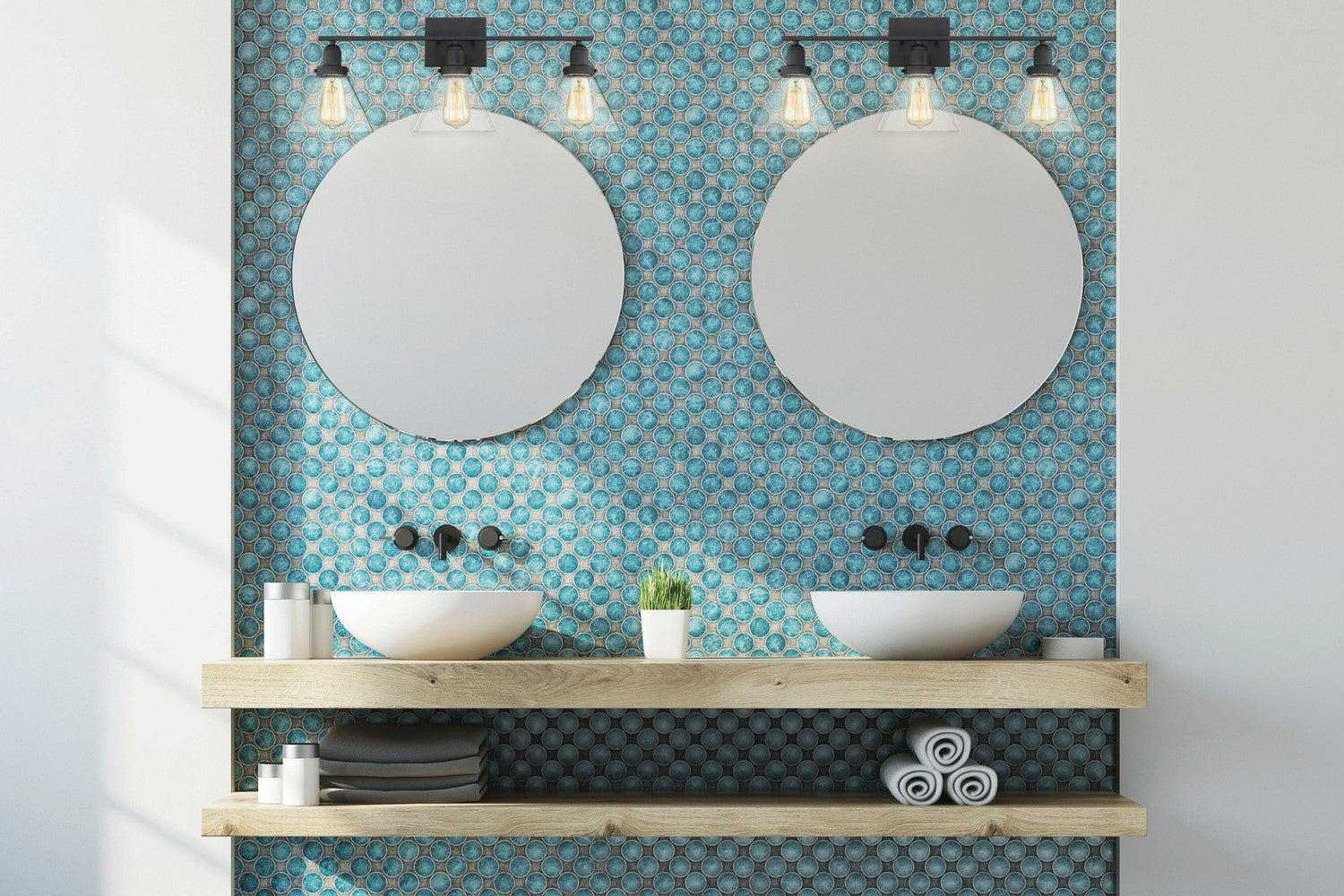 Réglette de salle de bain Drake à quatre lumières