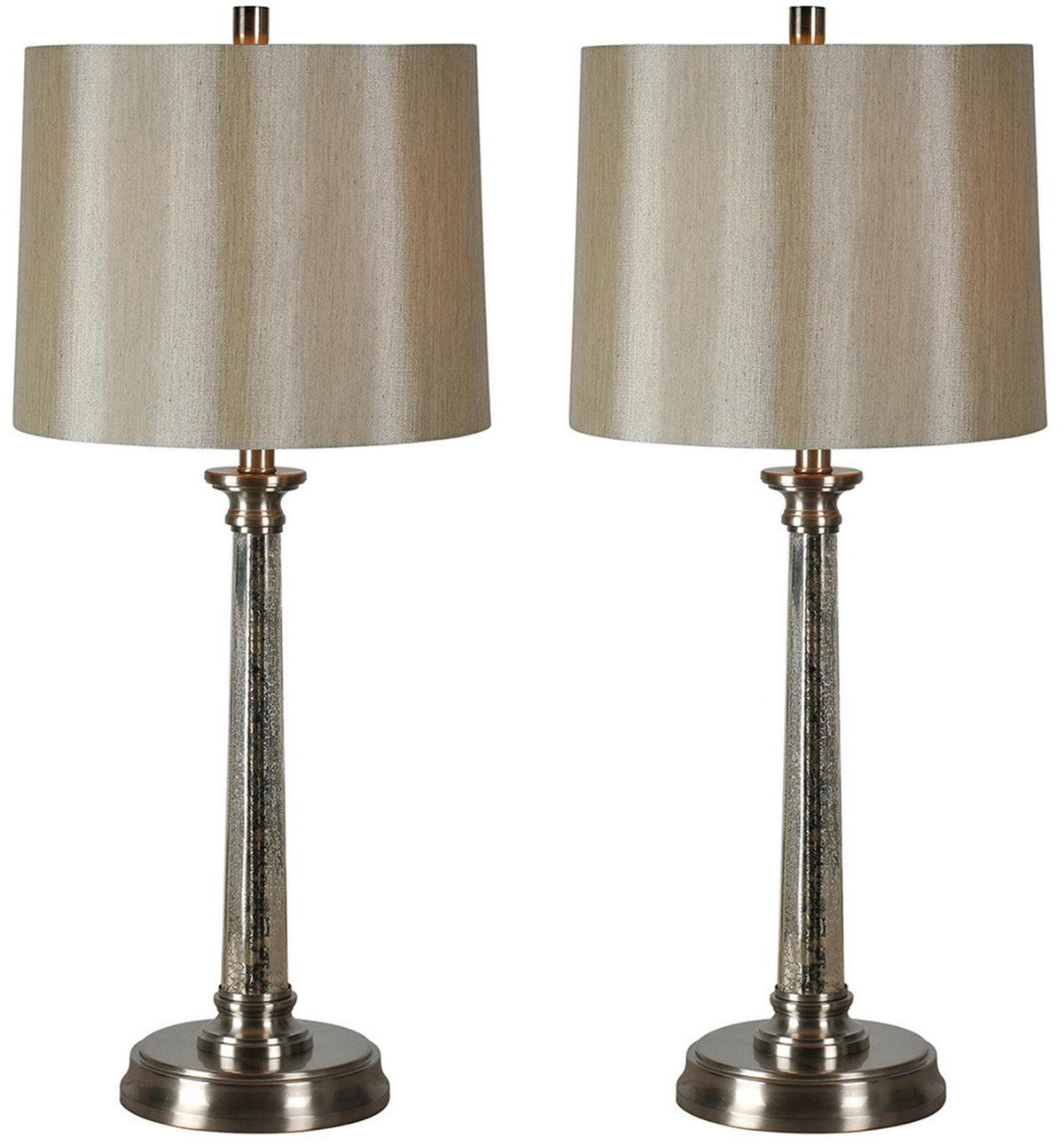 Lampe de table Brooks à une lumière en nickel satiné