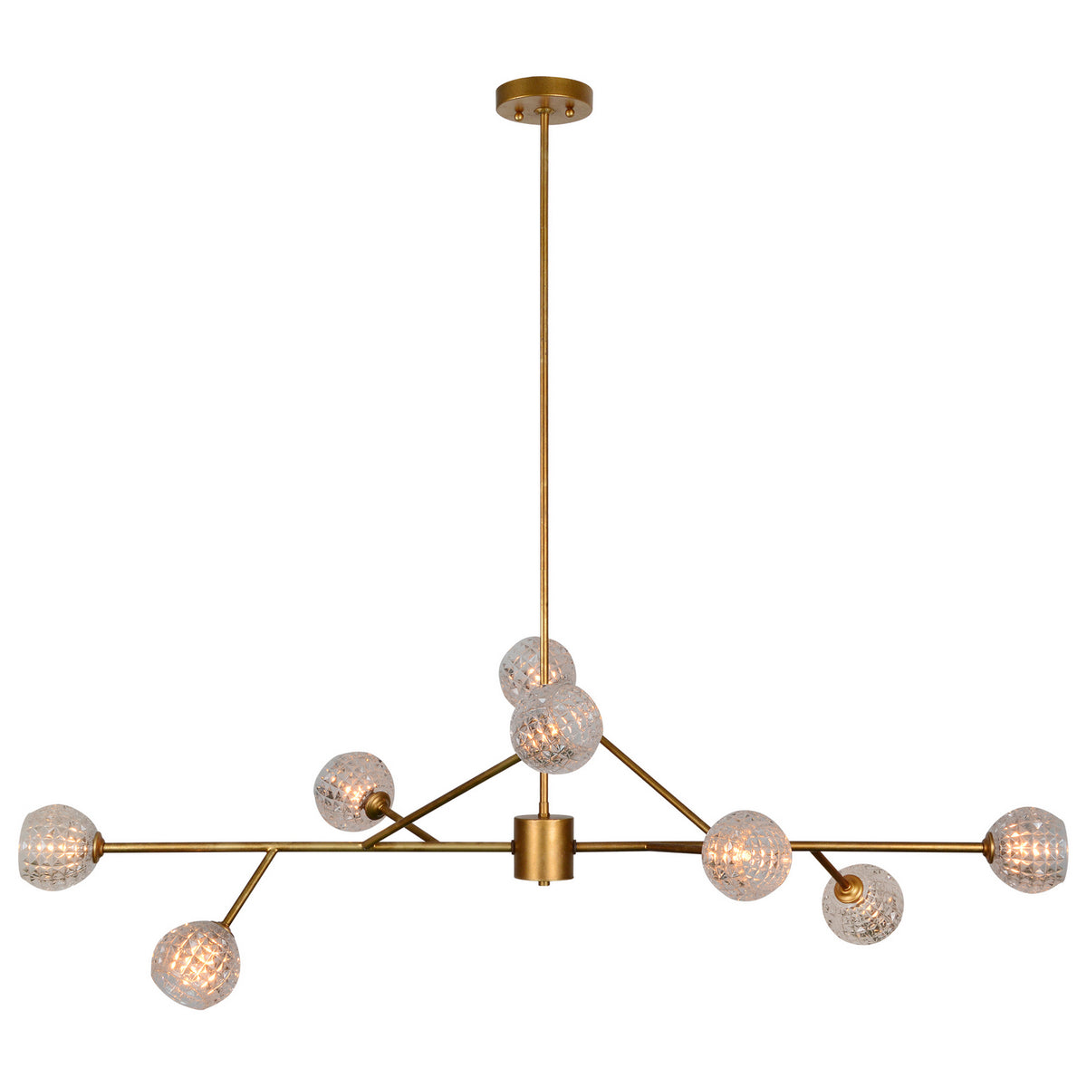 Damas Eight Light Ceiling Fixture in Antique Gold