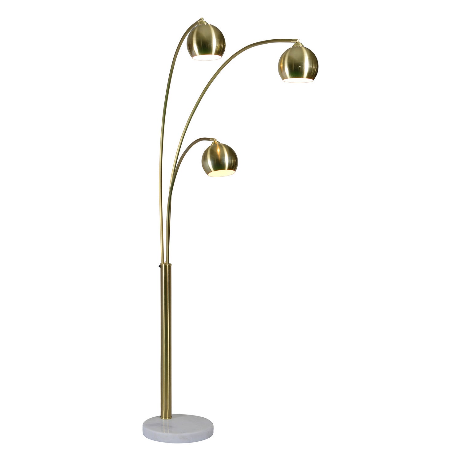 Dorset Three Light Floor Lamp in Satin Brass