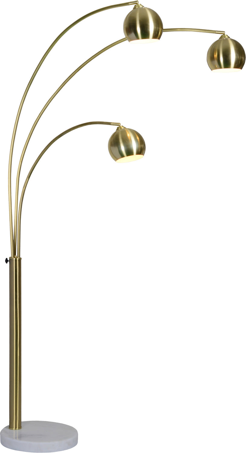 Dorset Three Light Floor Lamp in Satin Brass