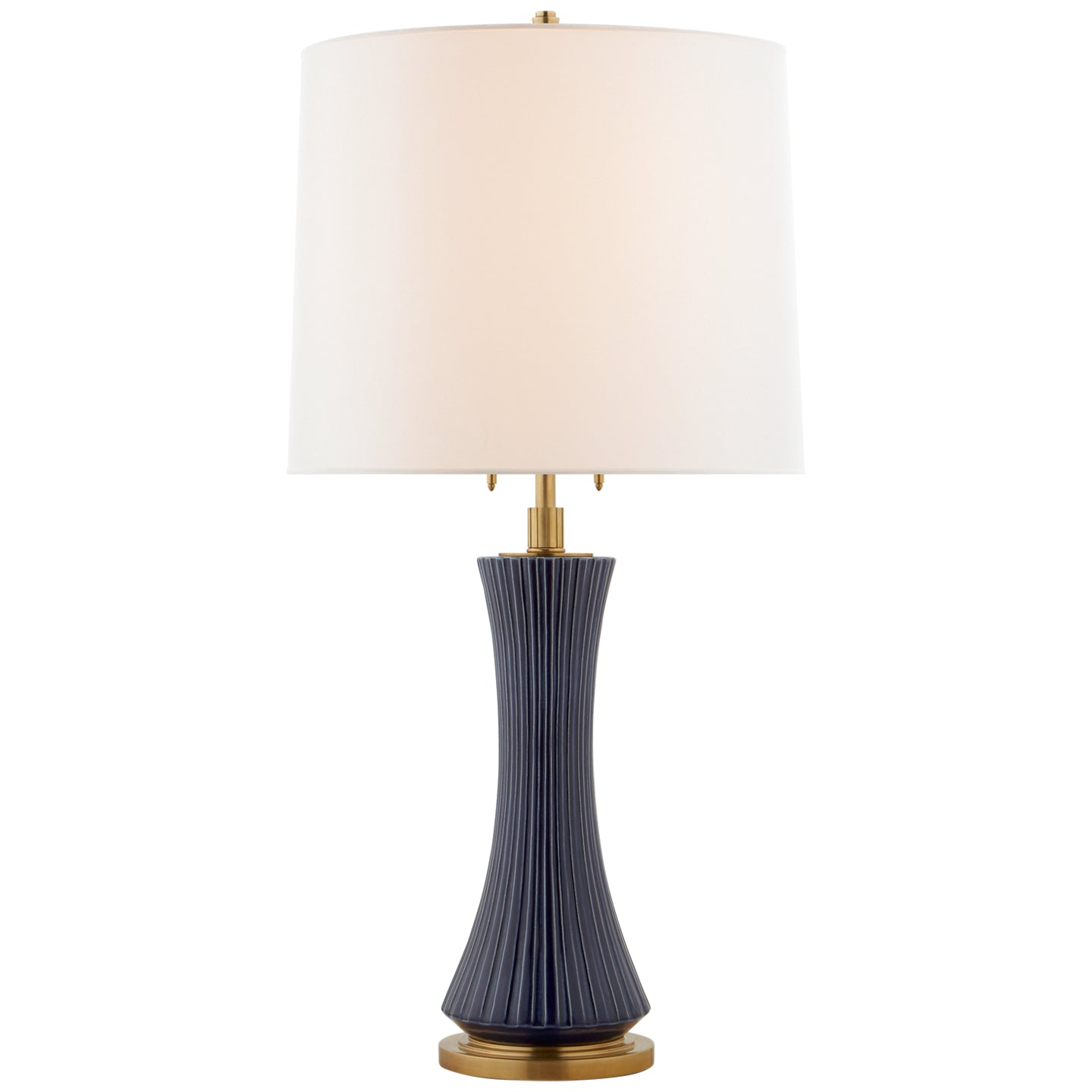 Elena Large Table Lamp in Emerald Green with Linen Shade