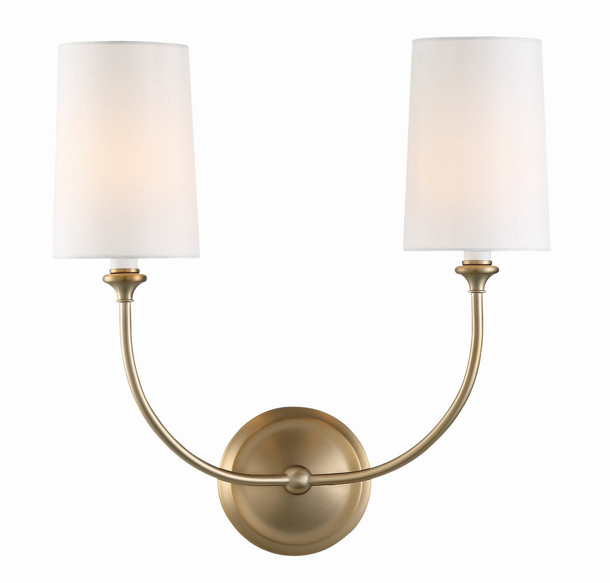 Sylvan Two Light Wall Sconce in Vibrant Gold