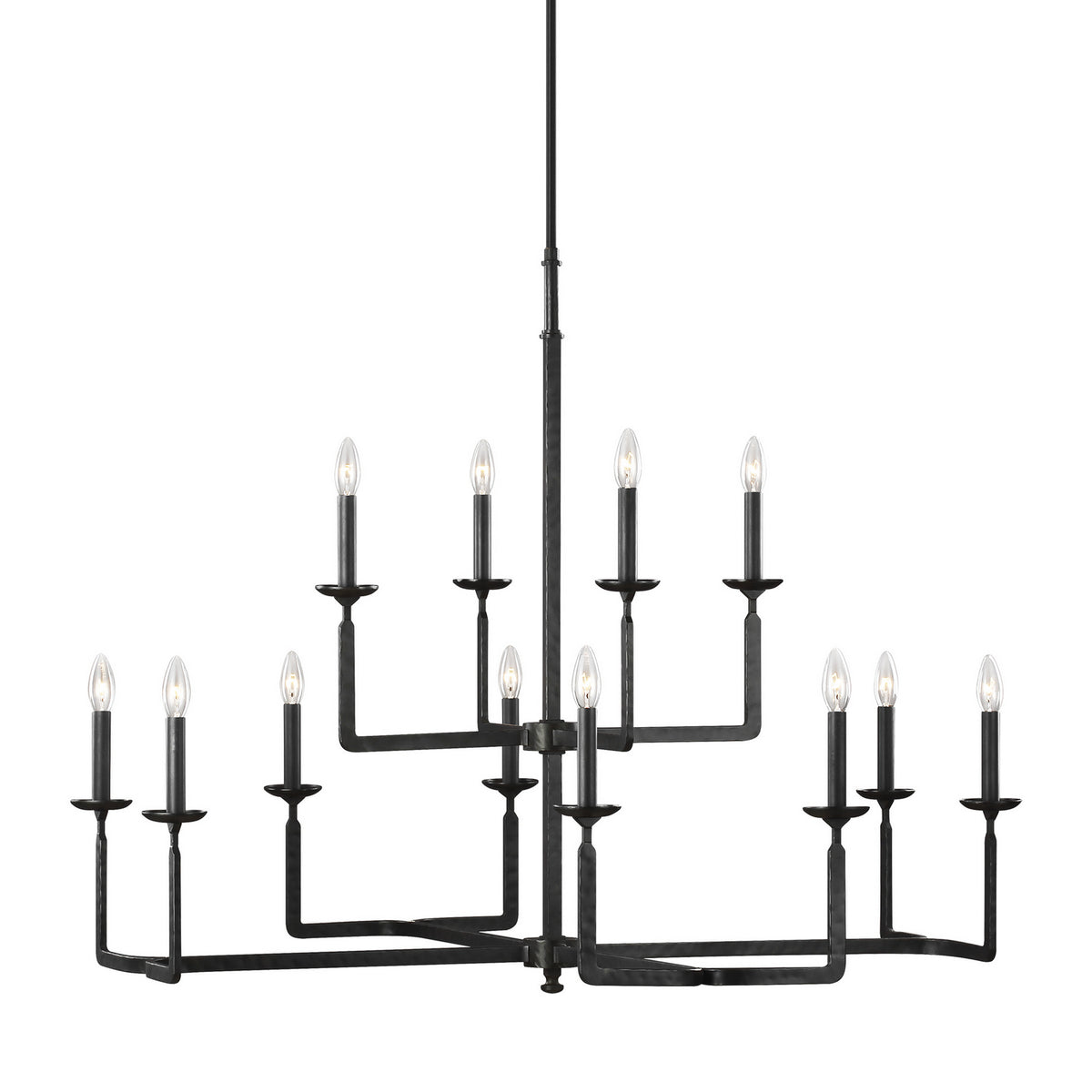 Ansley 12 Light Chandelier in Aged Iron