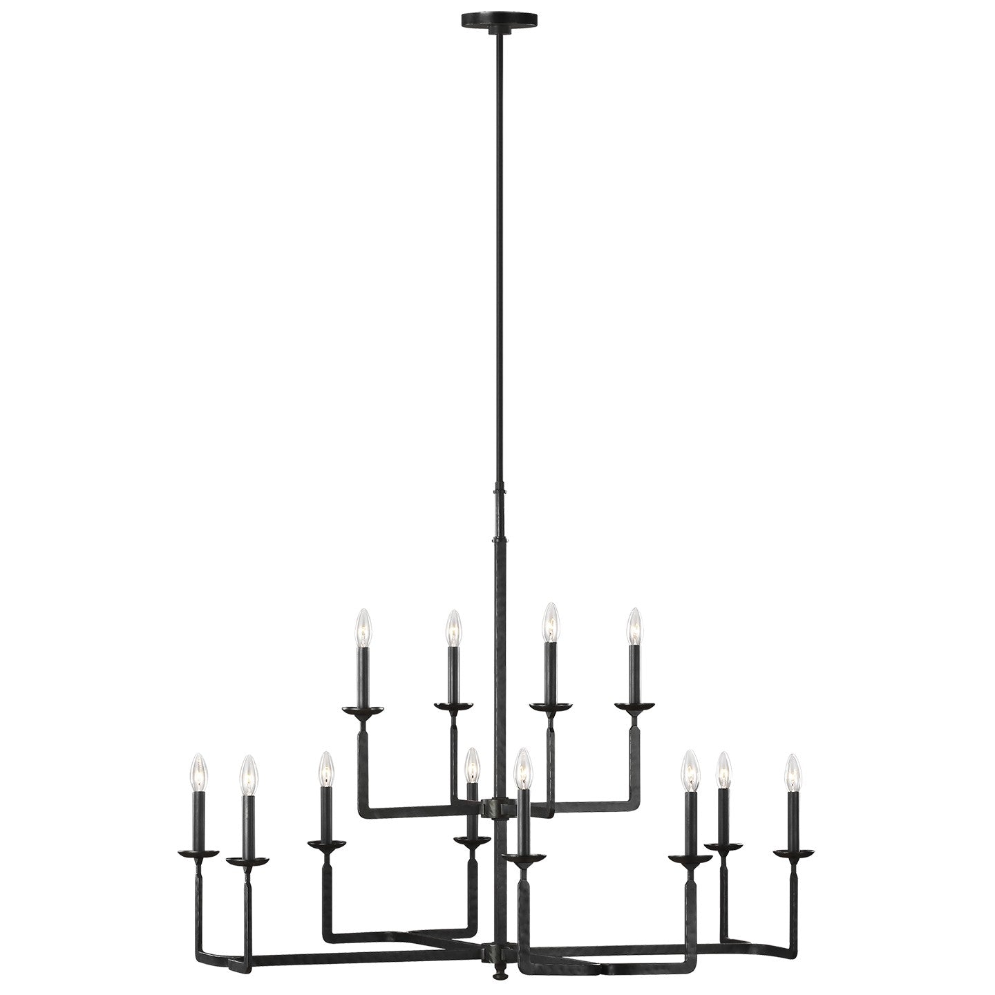 Lustre Ansley à 12 lumières en fer vieilli