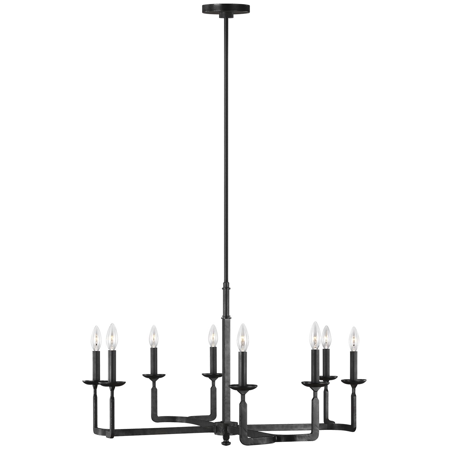 Ansley Eight Light Chandelier in Aged Iron