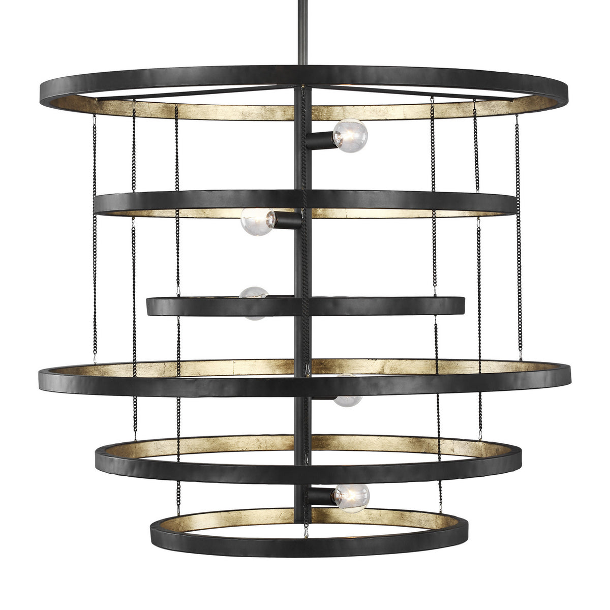 Celeste Five Light Chandelier in Aged Iron