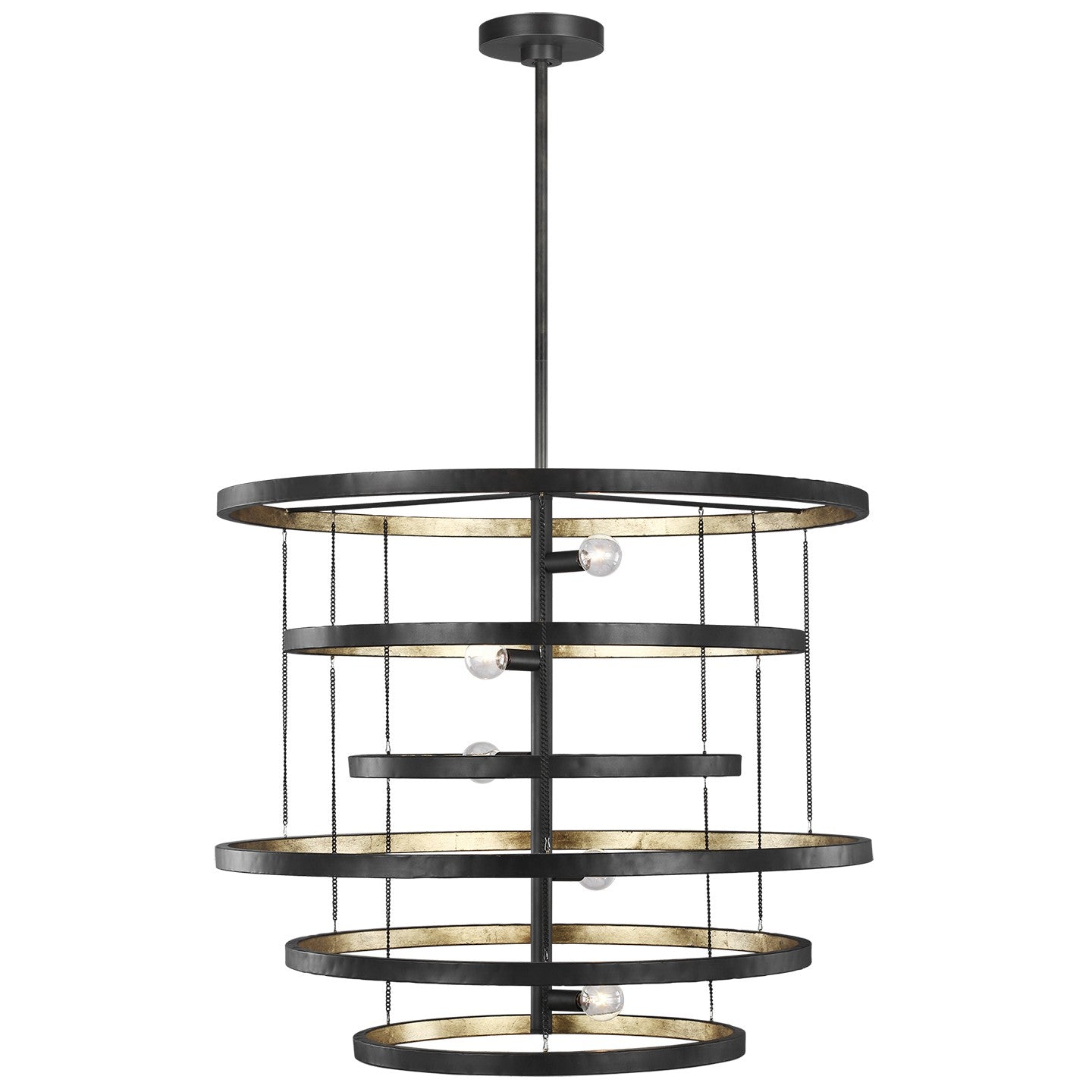 Celeste Five Light Chandelier in Aged Iron