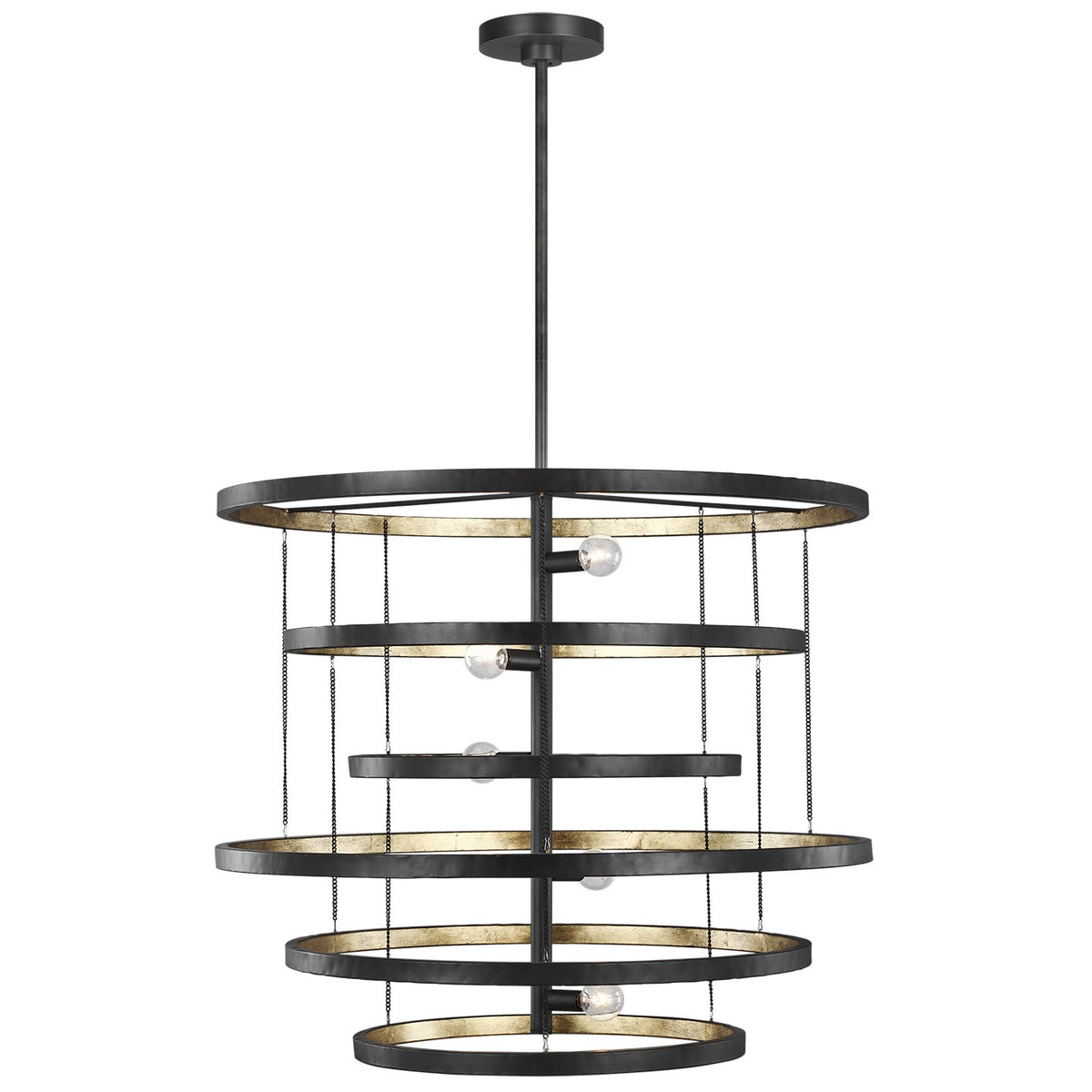 Celeste Five Light Chandelier in Aged Iron