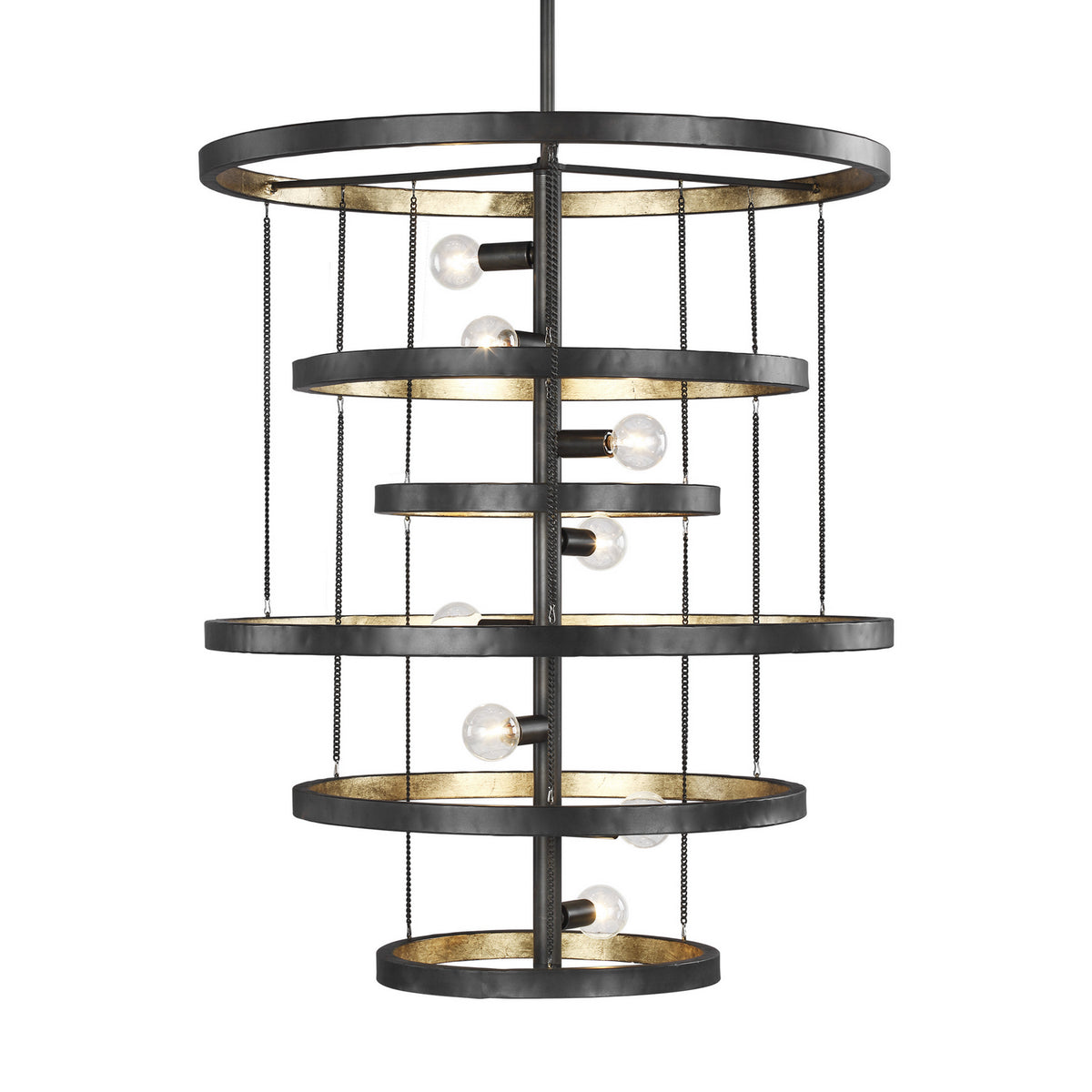 Celeste Eight Light Chandelier in Aged Iron