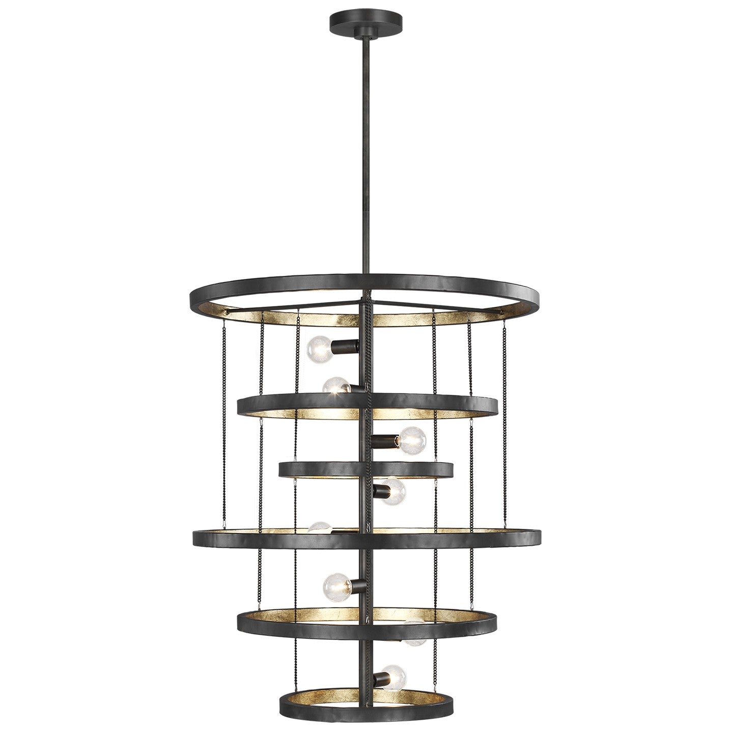 Lustre Celeste à huit lumières en fer vieilli