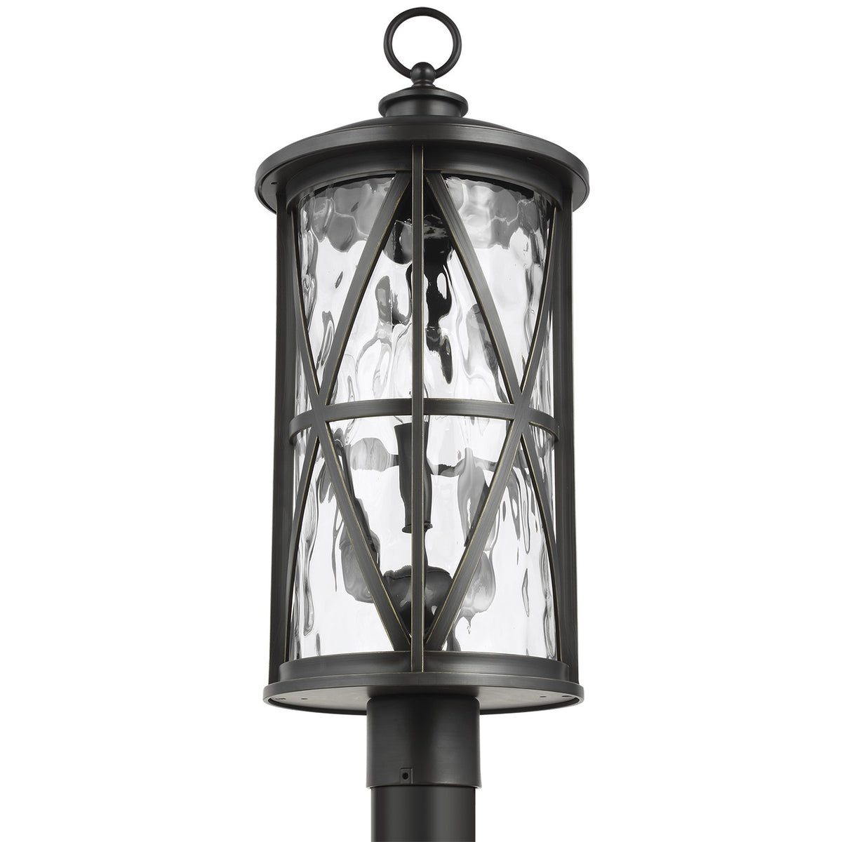 Millbrooke Three Light Outdoor Post Lantern in Antique Bronze