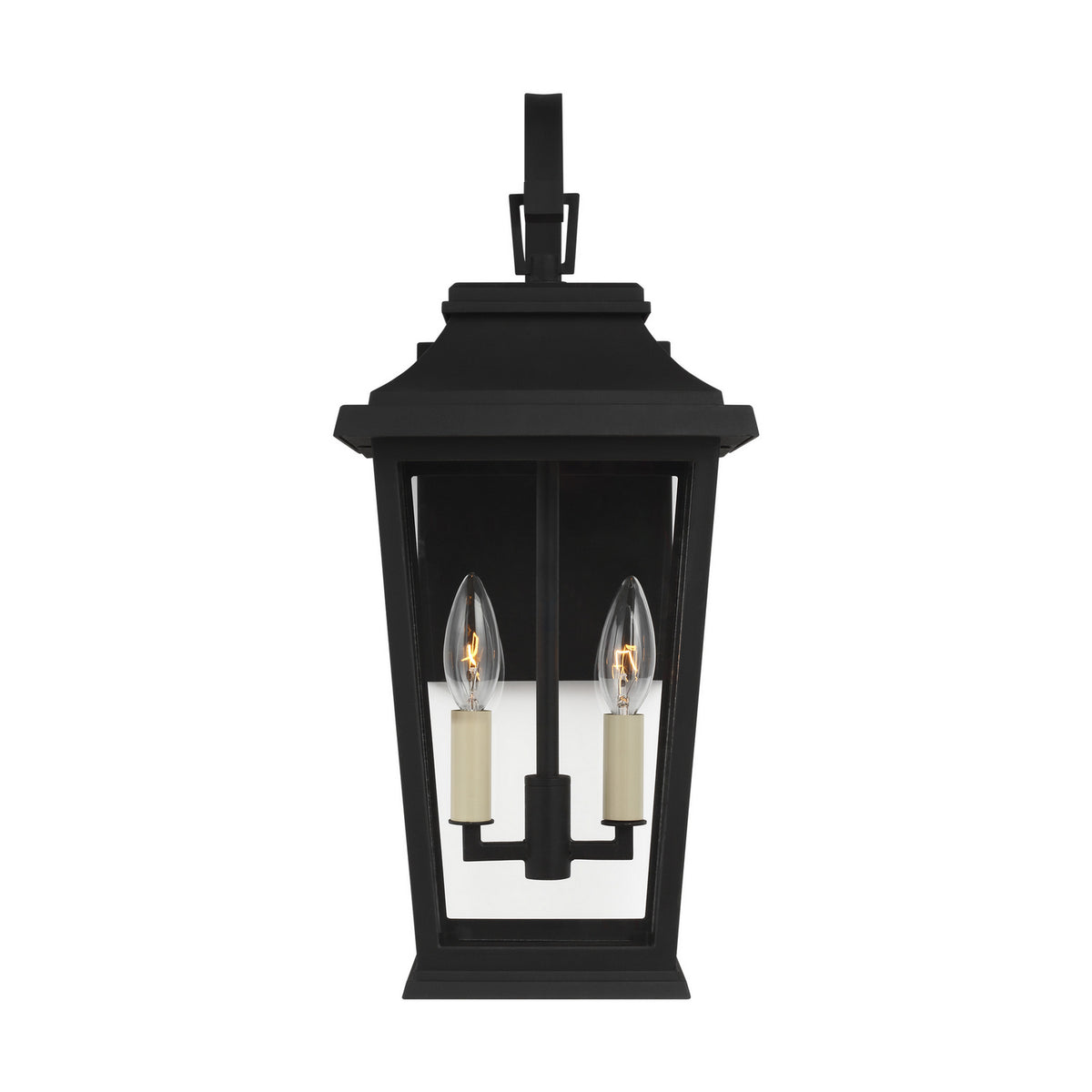 Warren Two Light Lantern in Textured Black