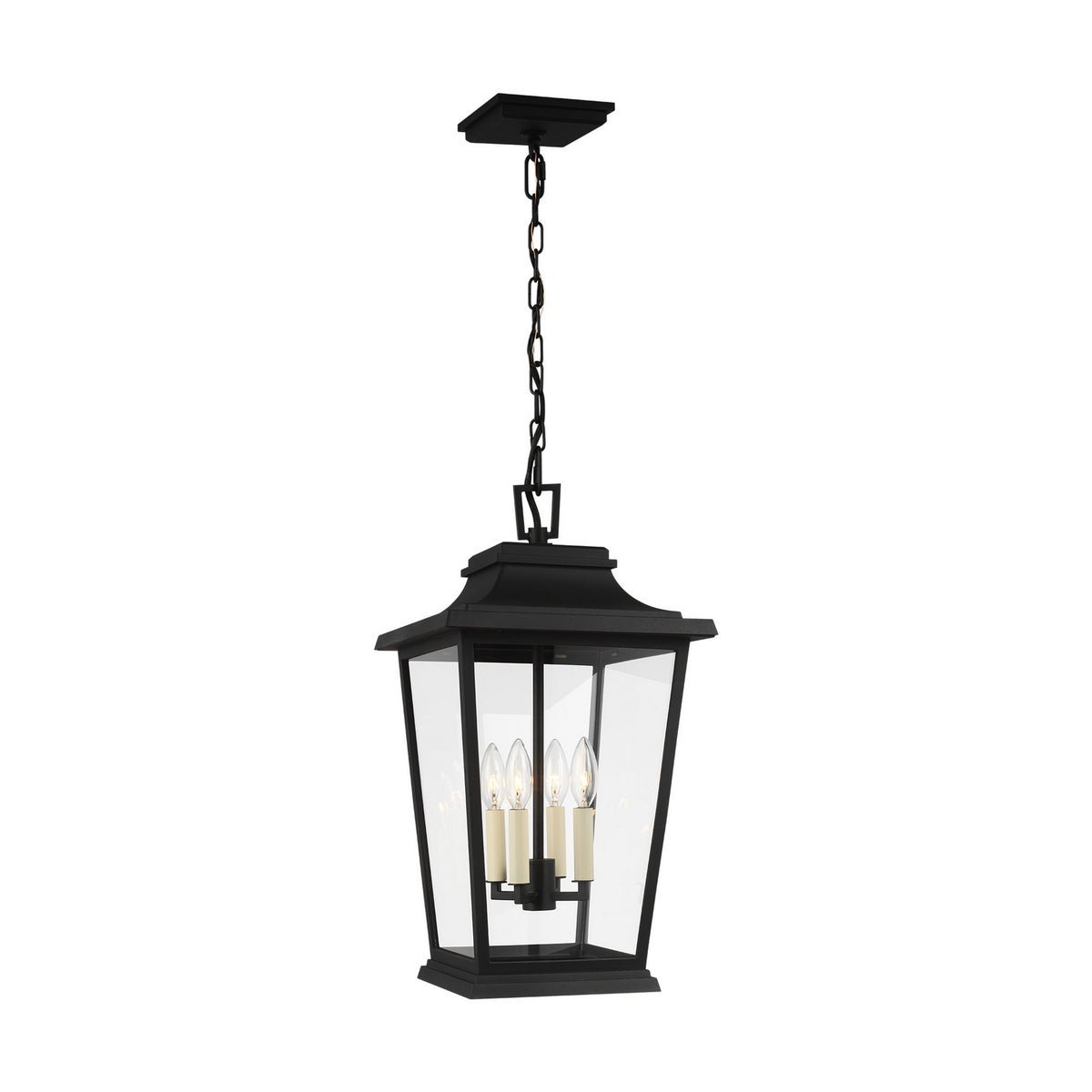 Warren Four Light Lantern in Textured Black