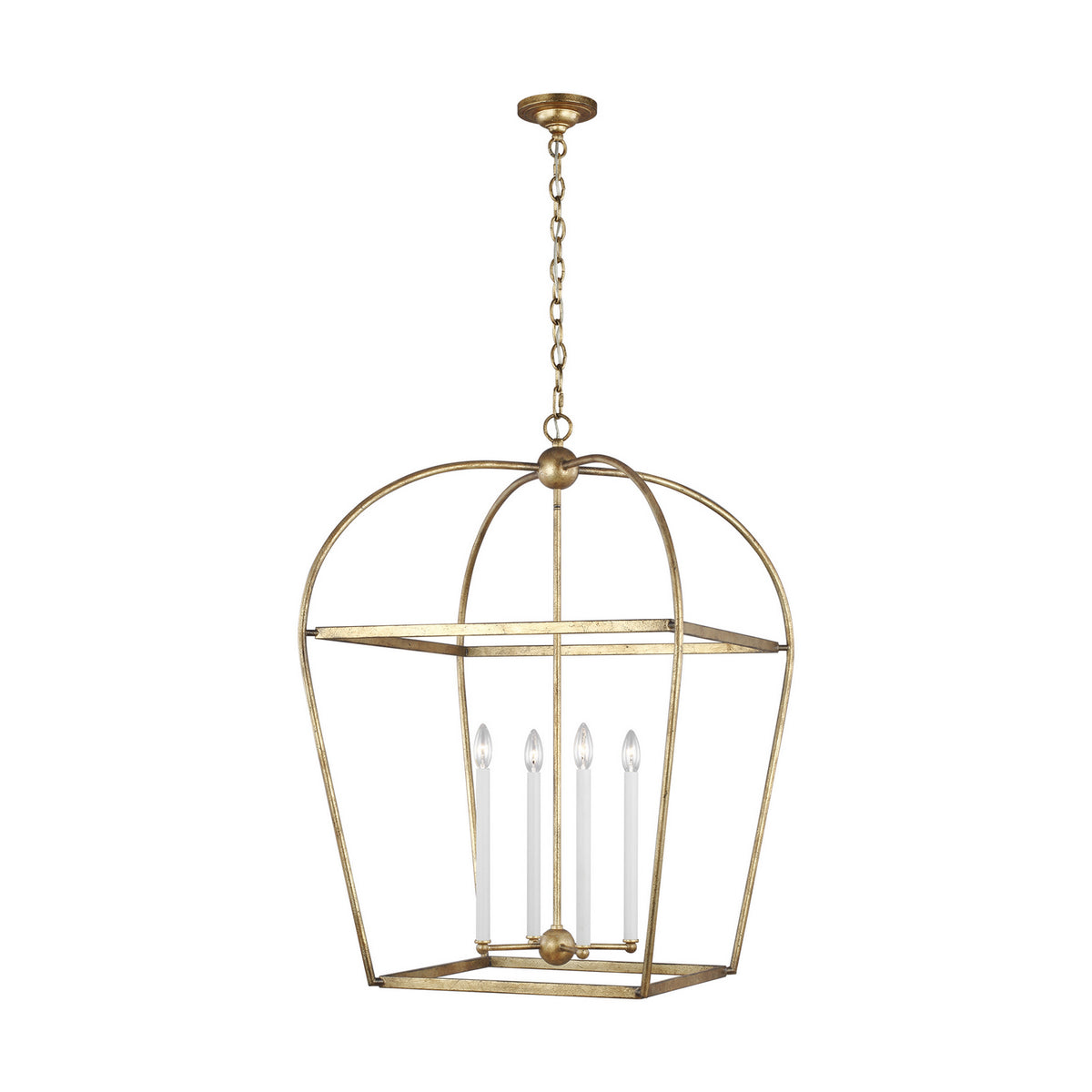 Stonington Four Light Lantern in Antique Gild