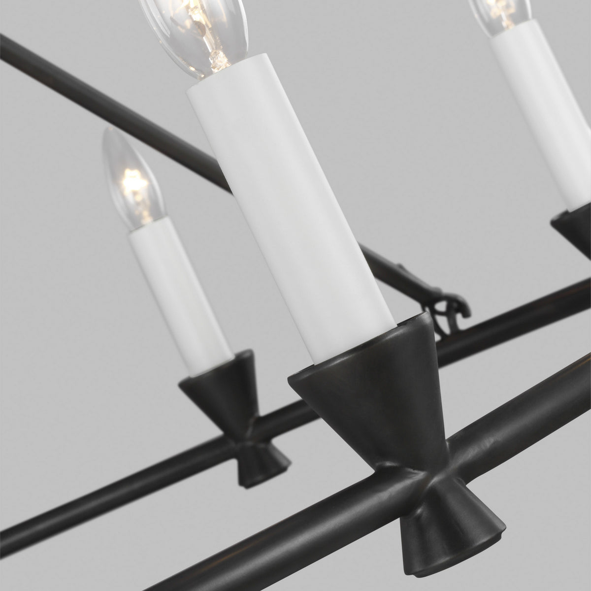 Keystone Nine Light Chandelier in Aged Iron