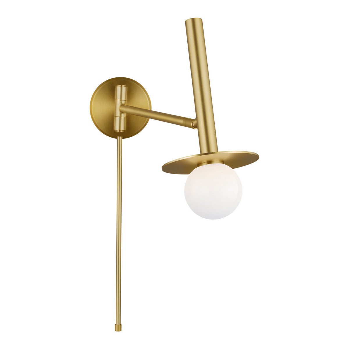 Nodes One Light Wall Sconce in Burnished Brass