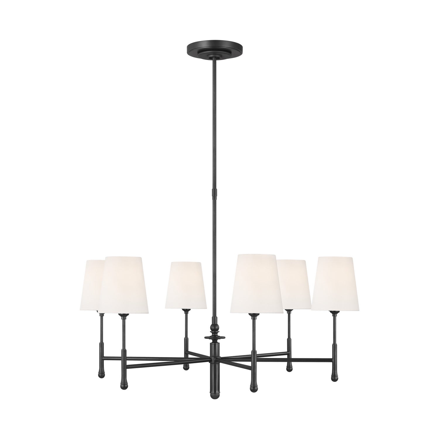 Lustre Capri à six lumières en fer vieilli