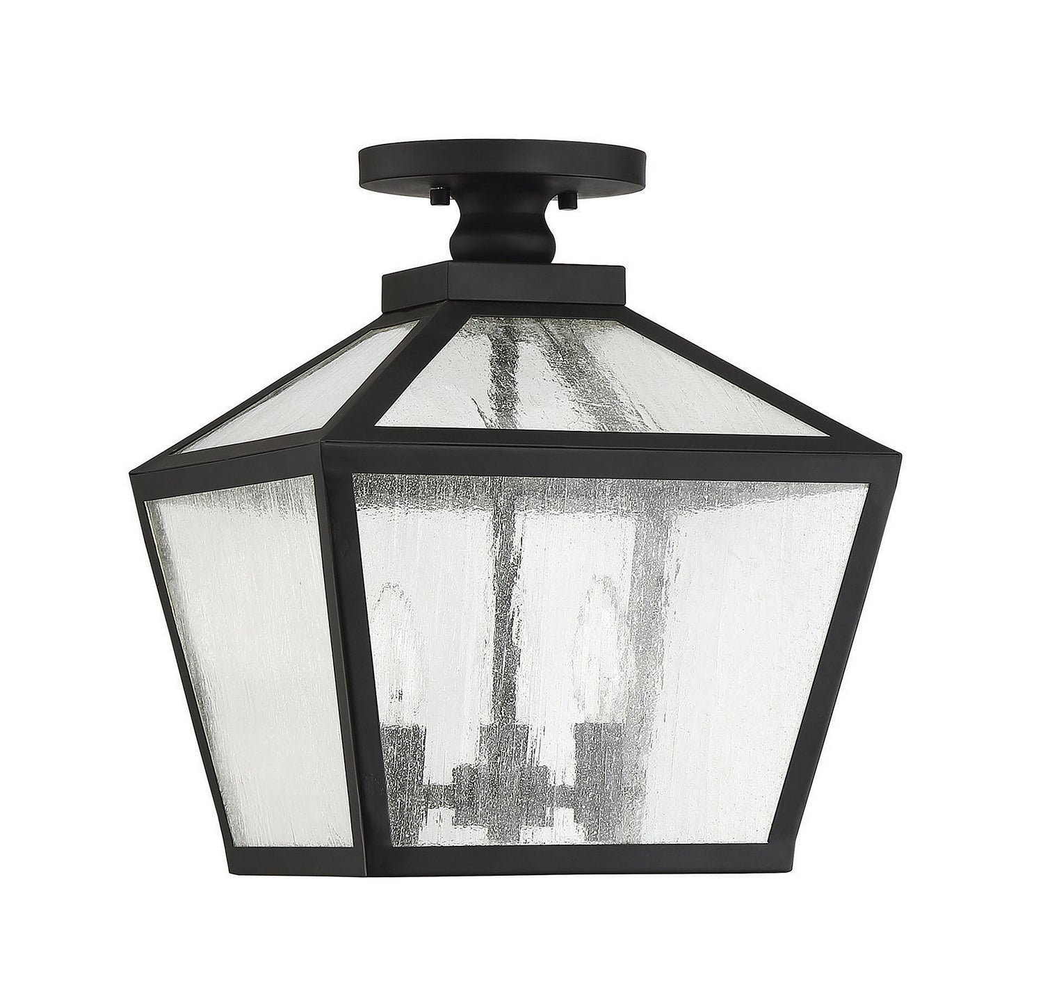 Woodstock Three Light Flush Mount in Black