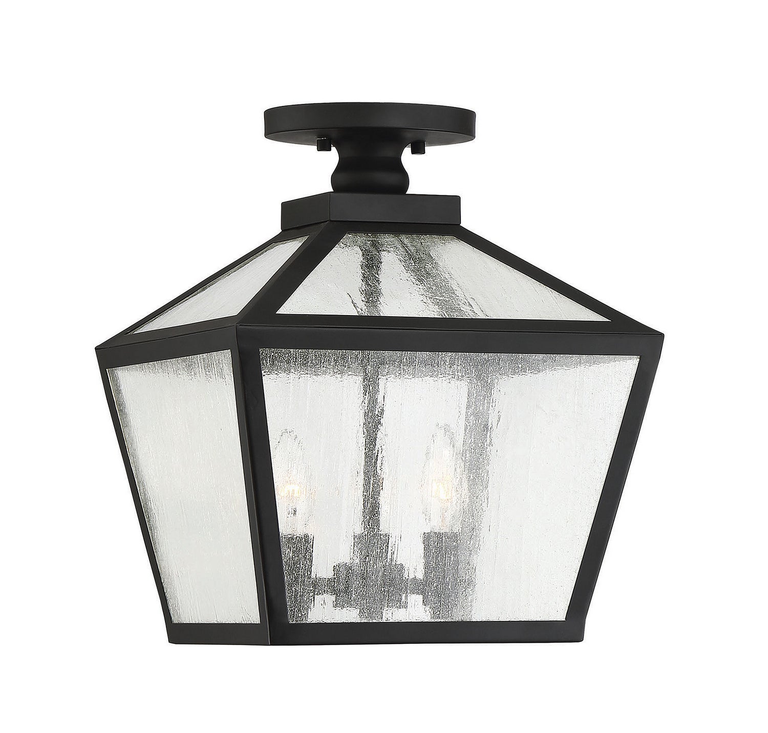 Woodstock Three Light Flush Mount in Black
