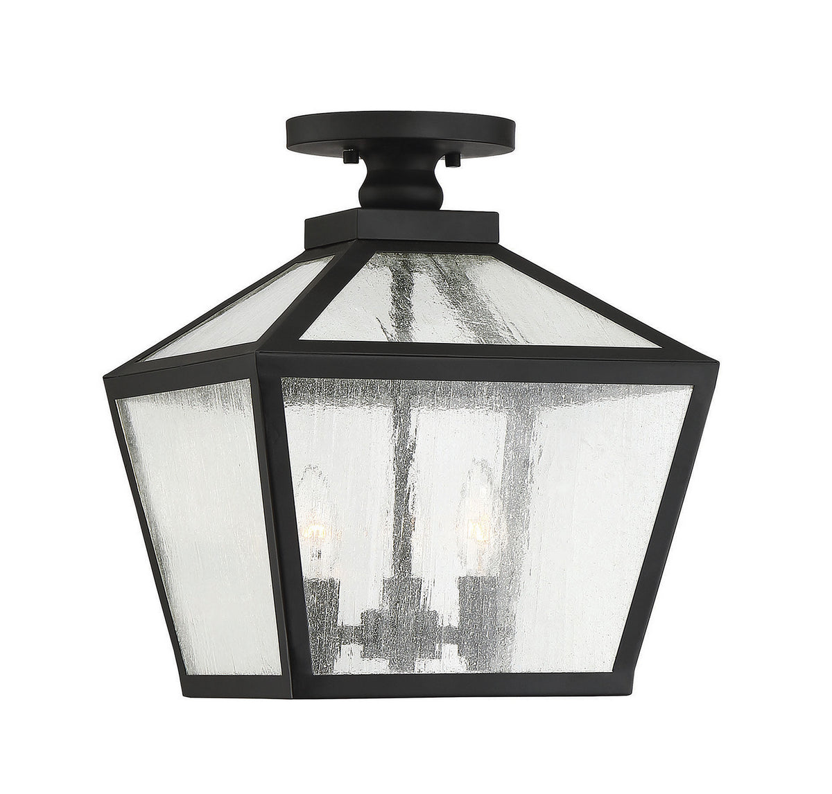 Woodstock Three Light Flush Mount in Black