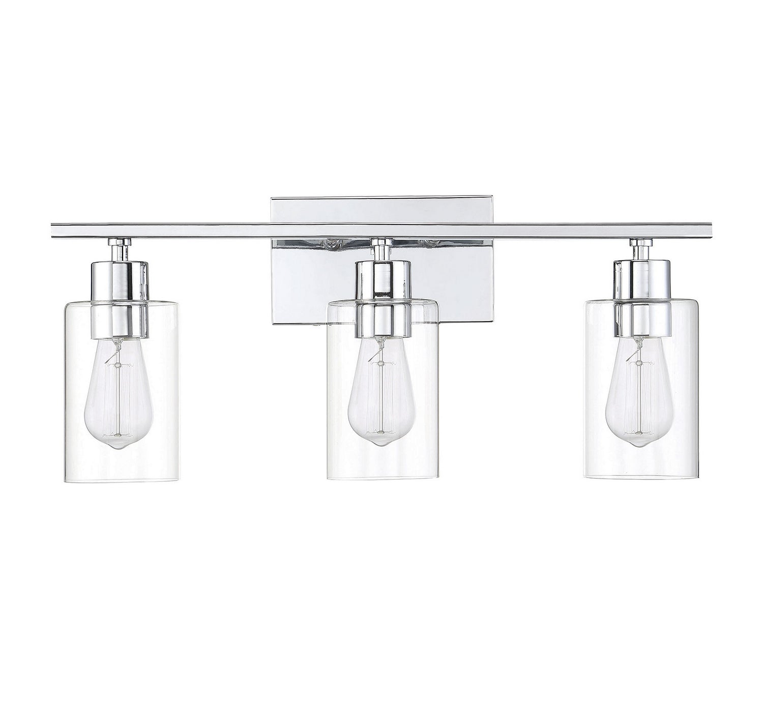 Applique de salle de bain Lambert à trois lumières en chrome poli