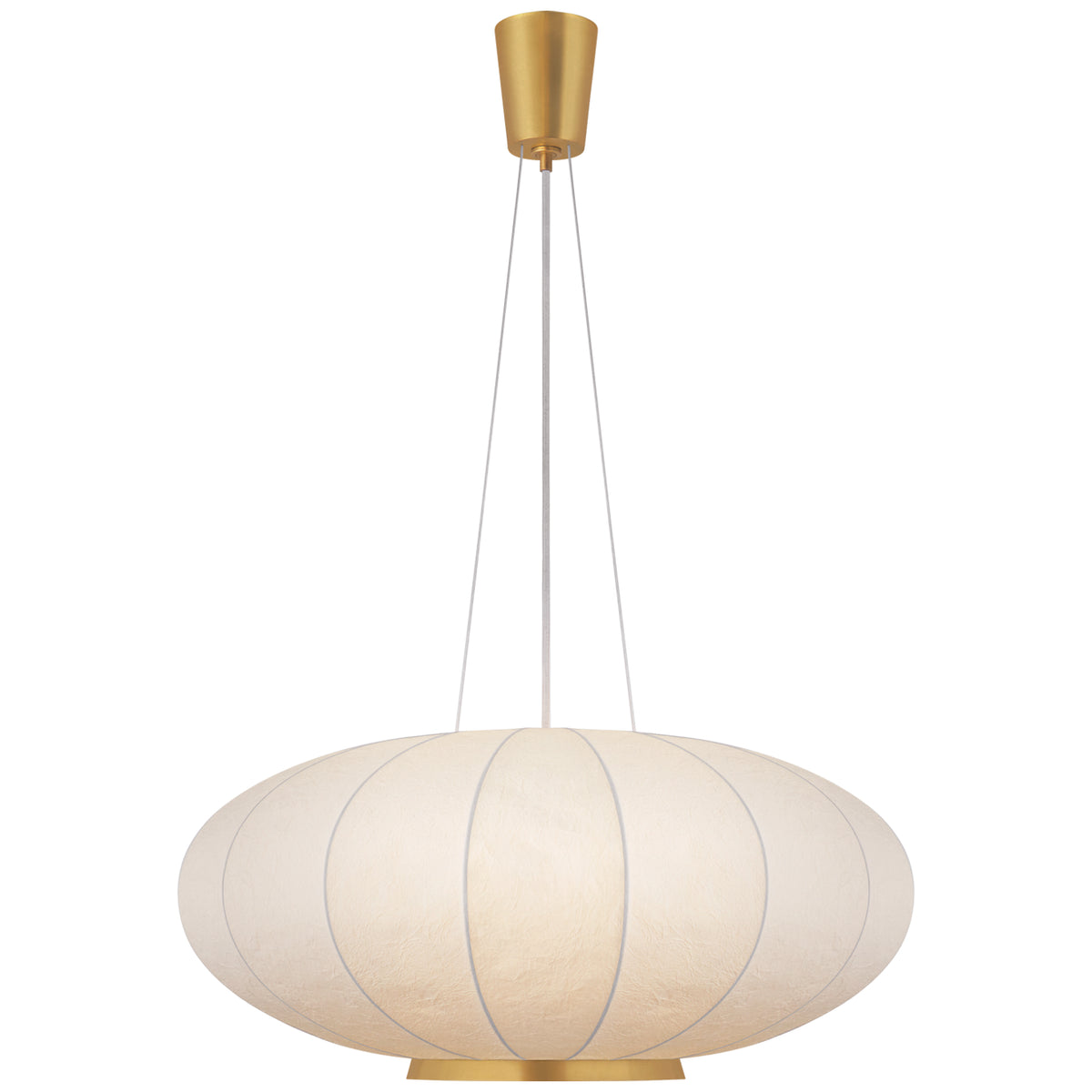 Paper Moon One Light Pendant in Soft Brass