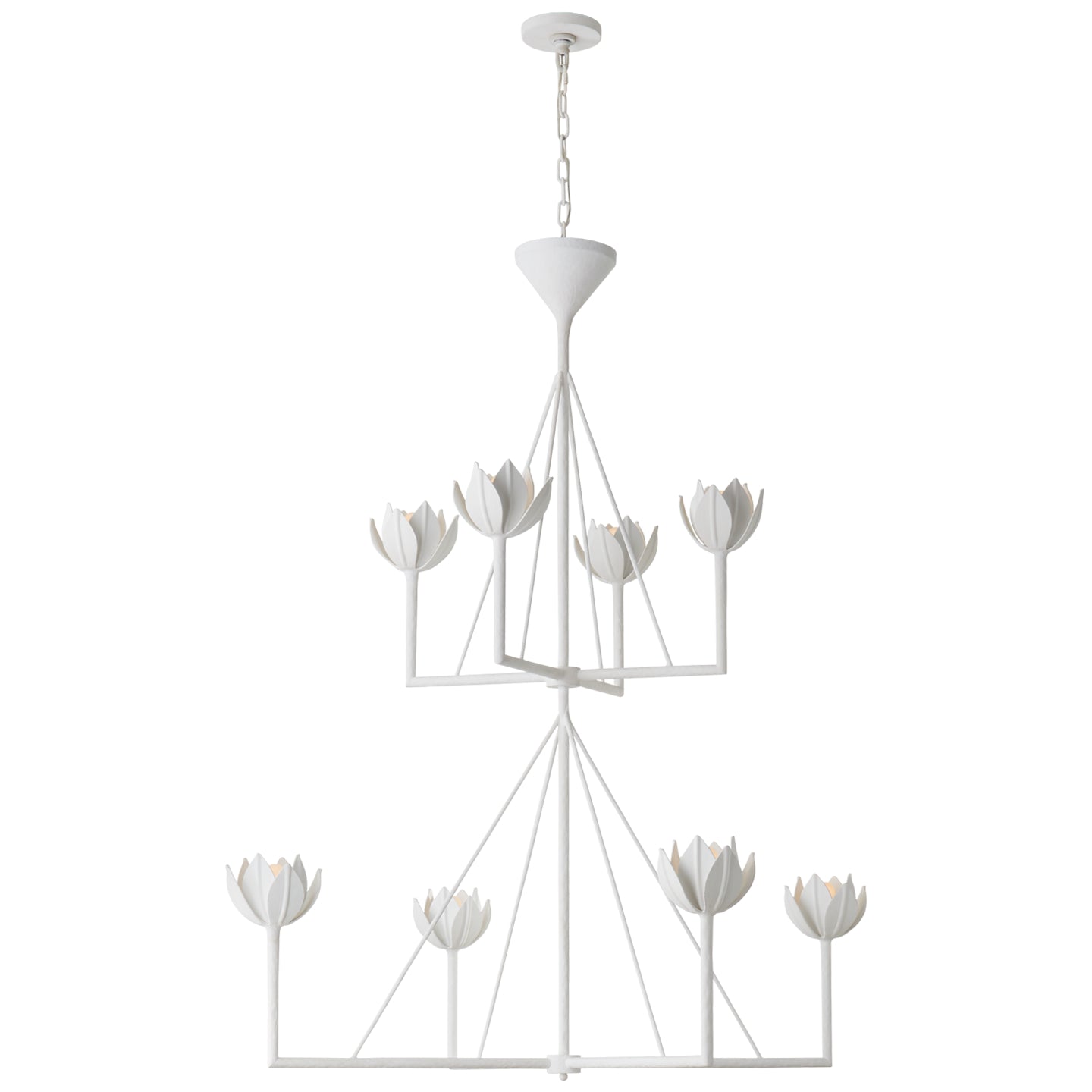 Alberto Large Two Tier Chandelier in Plaster White