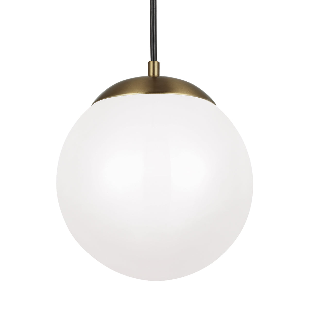 Leo - Hanging Globe LED Pendant in Satin Brass