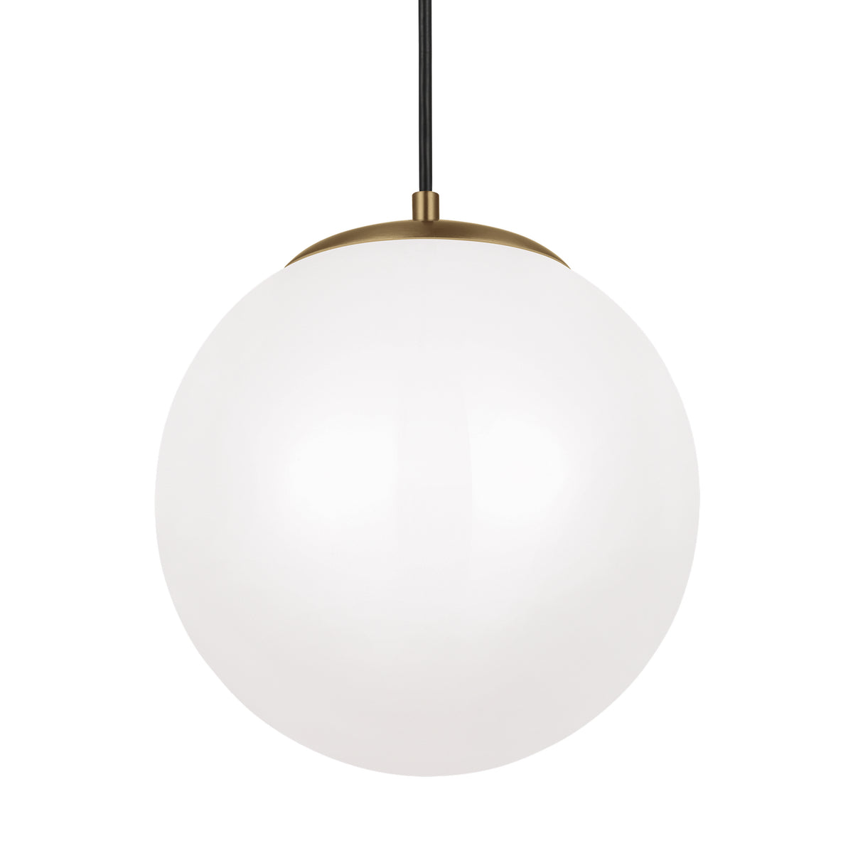 Leo - Hanging Globe LED Pendant in Satin Brass