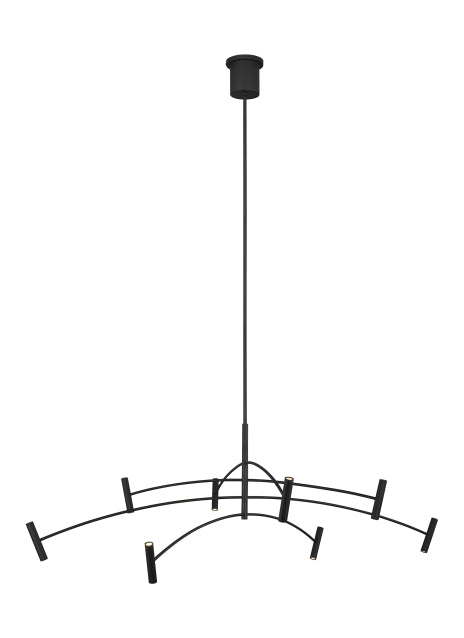 Aerial LED Chandelier in Matte Black