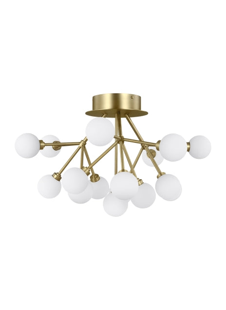 Mara LED Flush Mount in Aged Brass