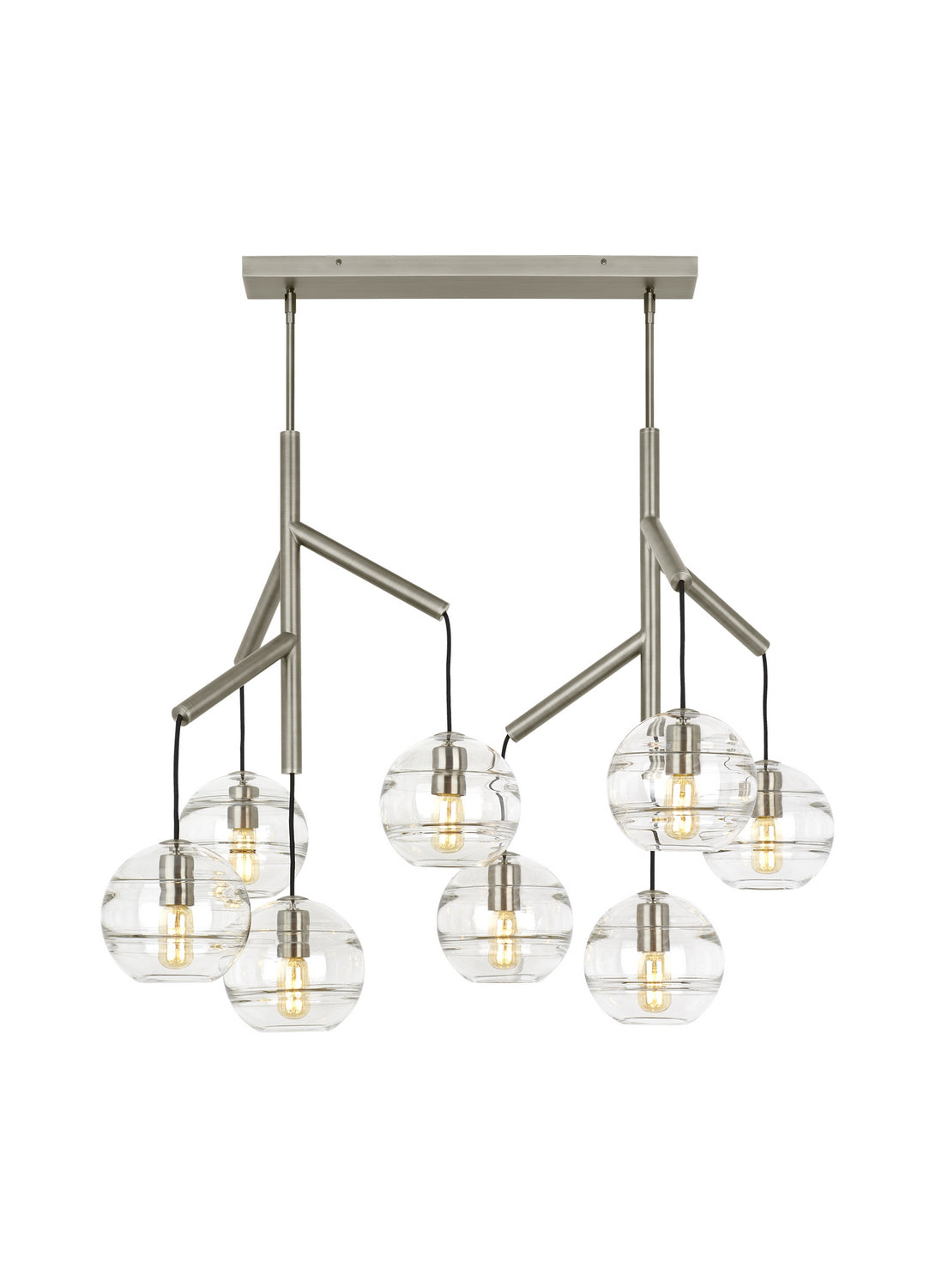 Sedona Eight Light Chandelier in Satin Nickel