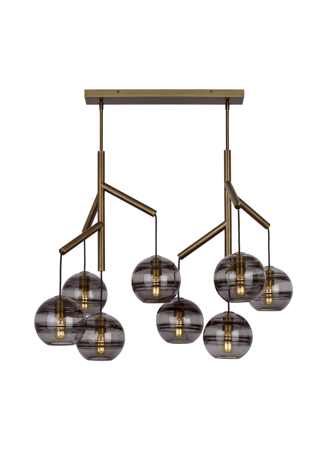 Sedona Eight Light Chandelier in Aged Brass