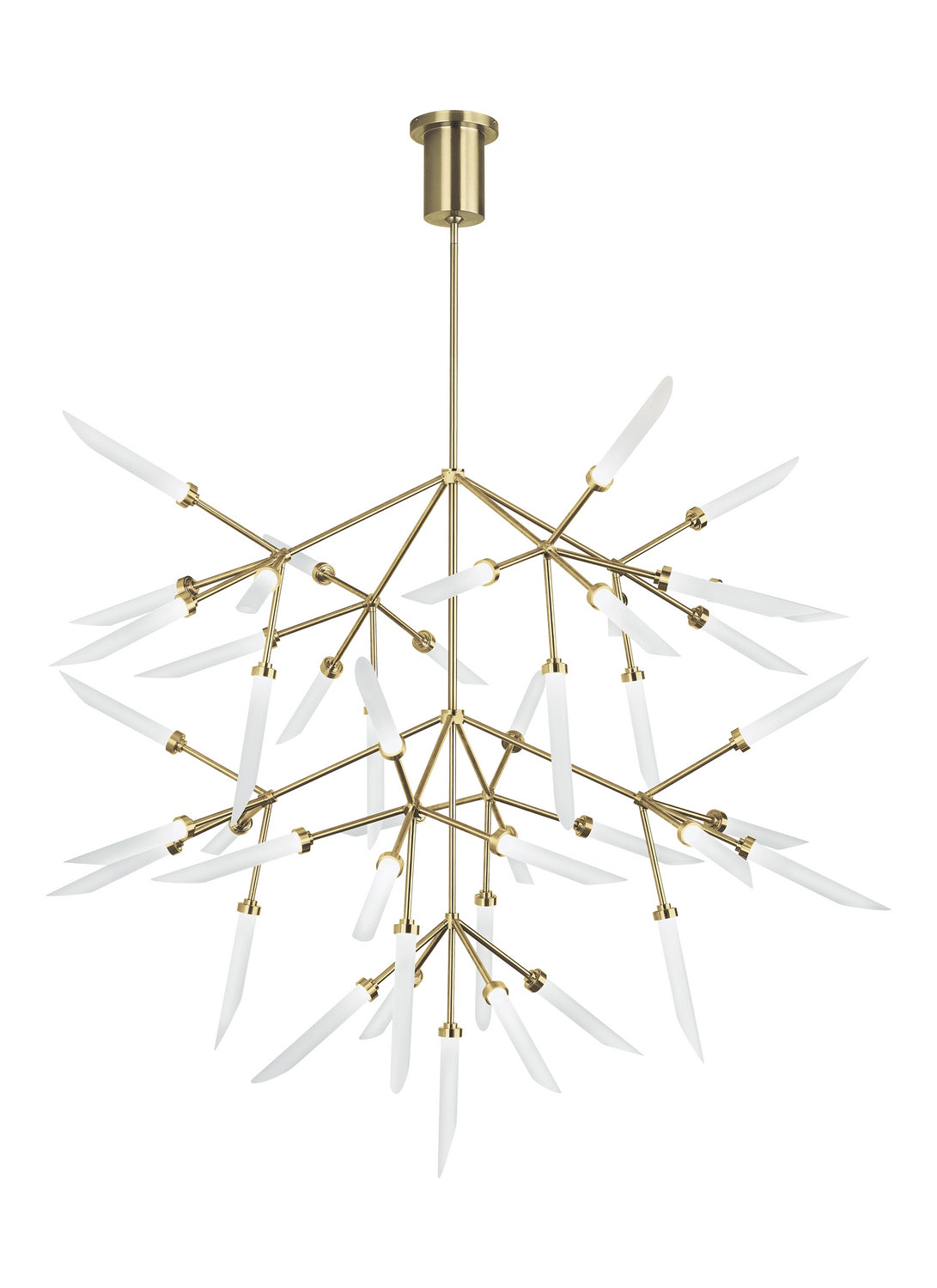 Spur LED Chandelier in Aged Brass