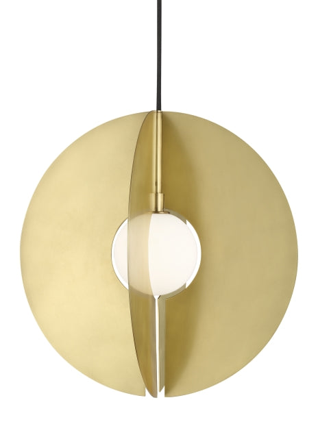 Orbel LED Pendant in Aged Brass