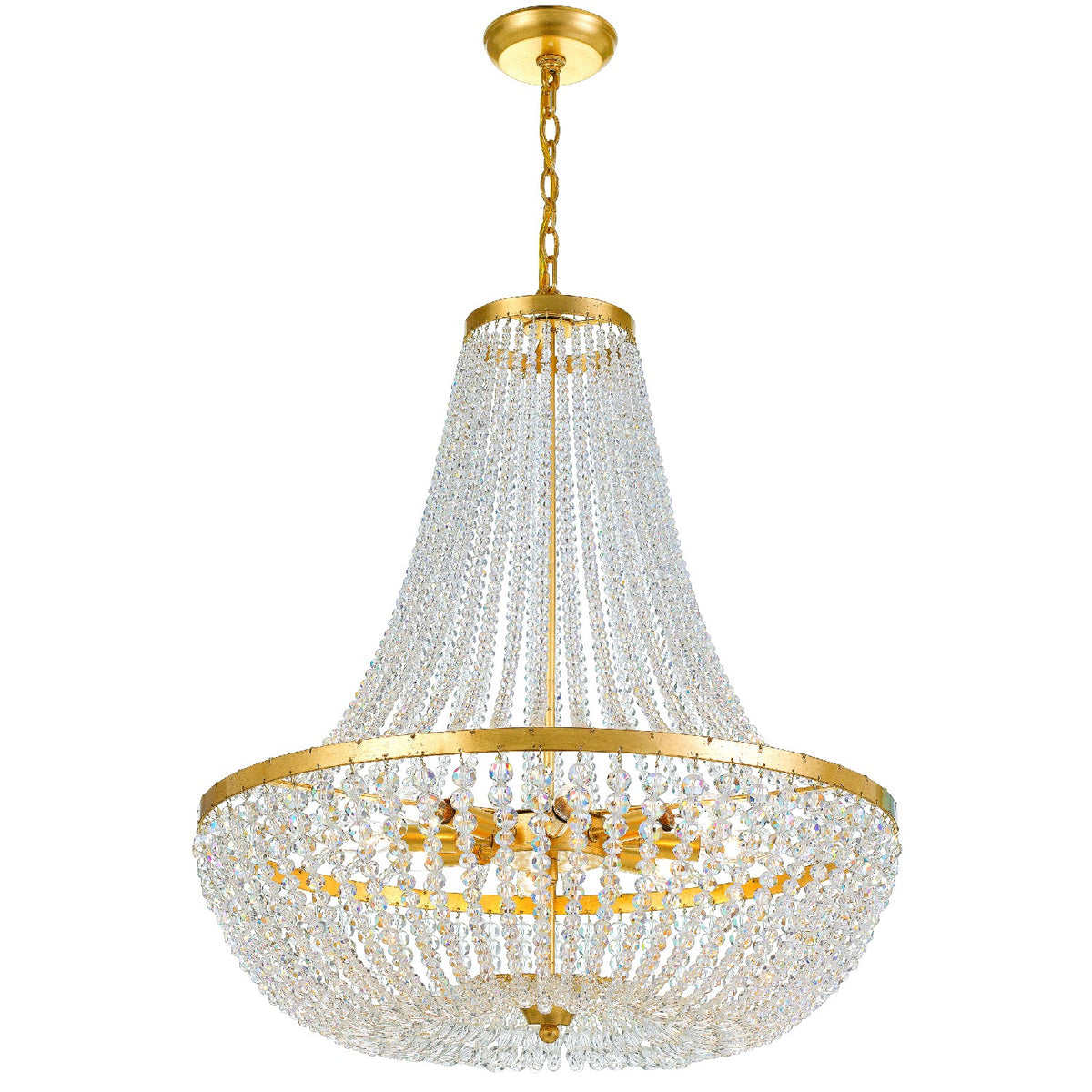 Rylee Eight Light Chandelier in Antique Gold
