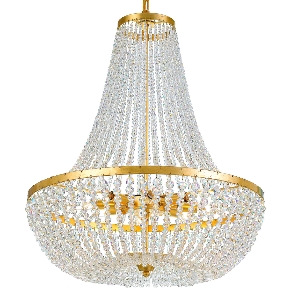 Rylee Eight Light Chandelier in Antique Gold