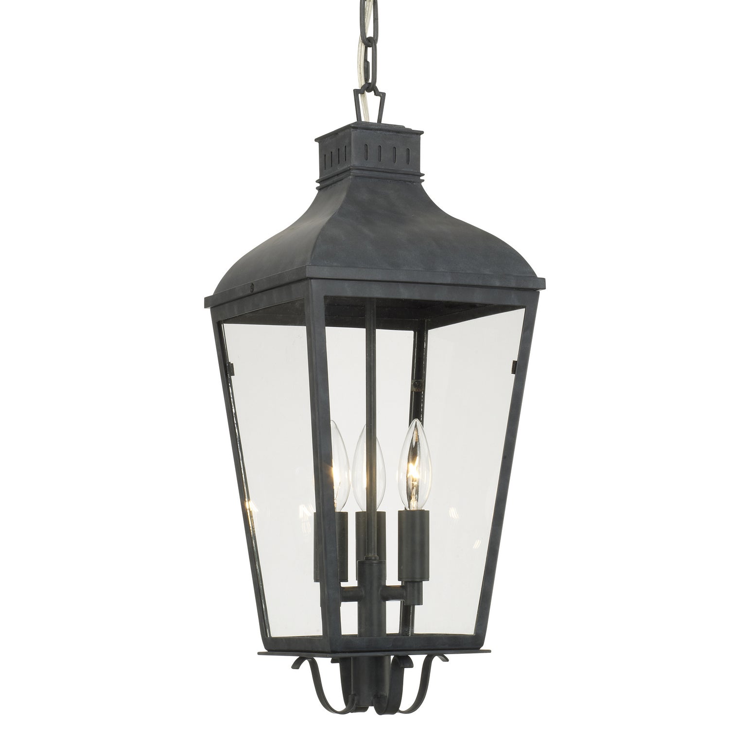 Dumont Three Light Outdoor Chandelier in Graphite