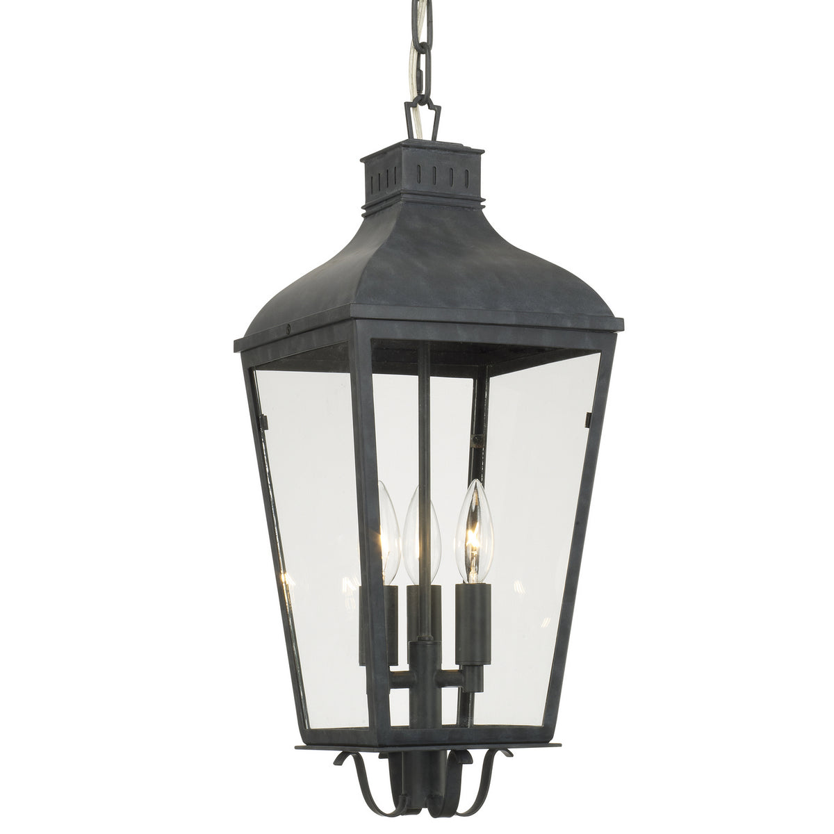 Dumont Three Light Outdoor Chandelier in Graphite