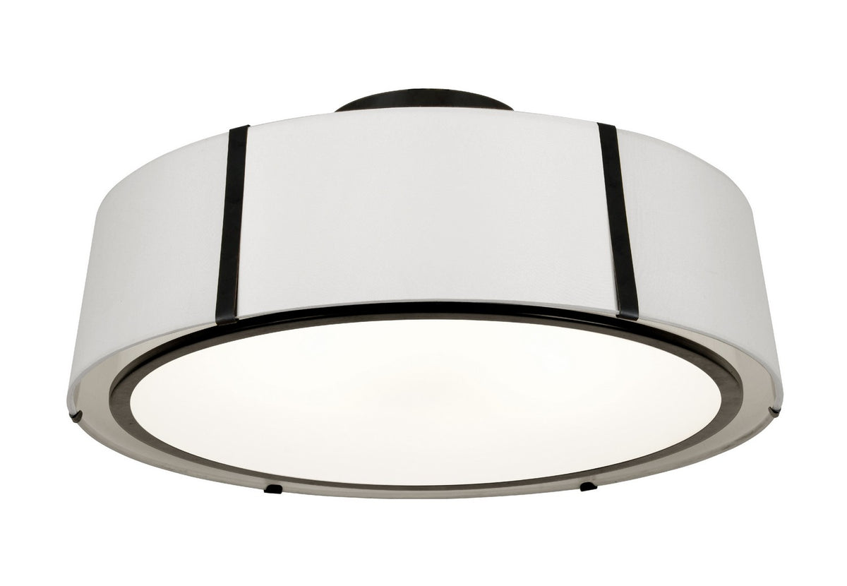 Fulton Six Light Semi Flush Mount in Black